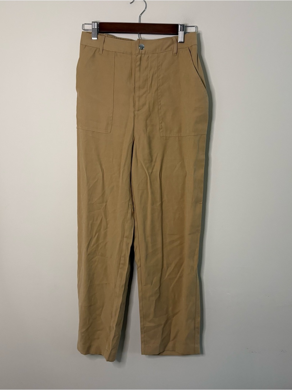 NWOT Evereve Womens Small Tan Dress Pants Trousers Rayon Work Cottage
